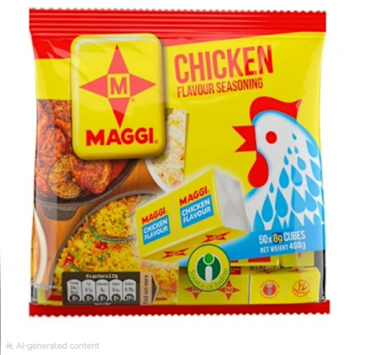 Seasoning cubes and cooking ingredients from the Maggi range