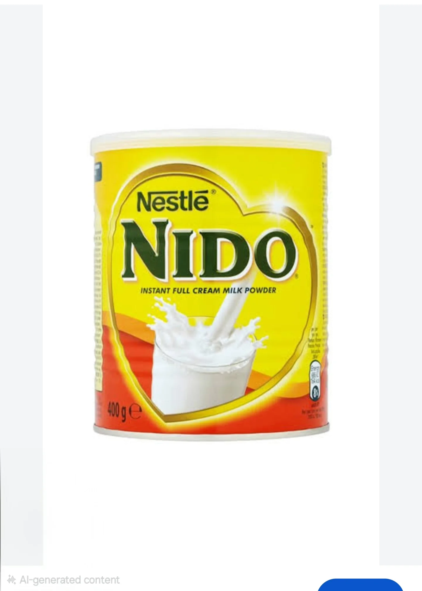 Powdered milk tins from the Nestlé dairy range